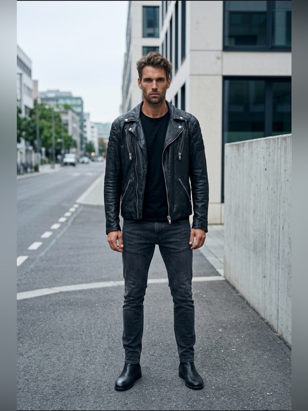 Diesel R-Pusmir Men’s Leather Biker Jacket.
